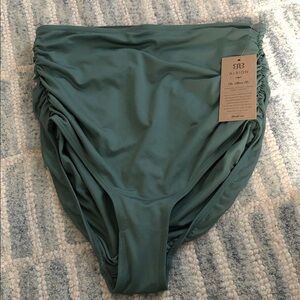 Albion Women's High-Waisted Bikini Bottom in Teal